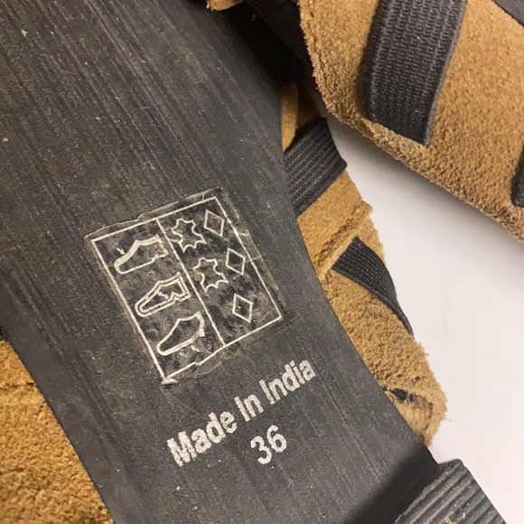 Free People Suede Elasticized Open Toed Sandal Shoes Size 36 - Picture 15 of 15